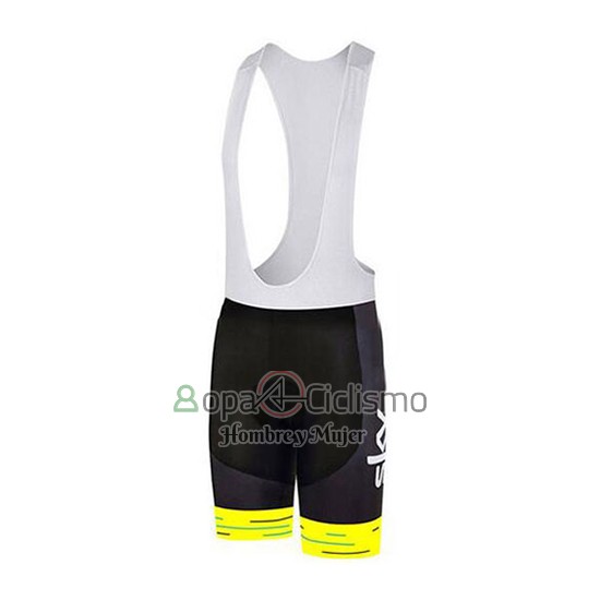 Sky Ropa Ciclismo Culotte Corto 2018 Mangas Cortas Blanco y AMarillo